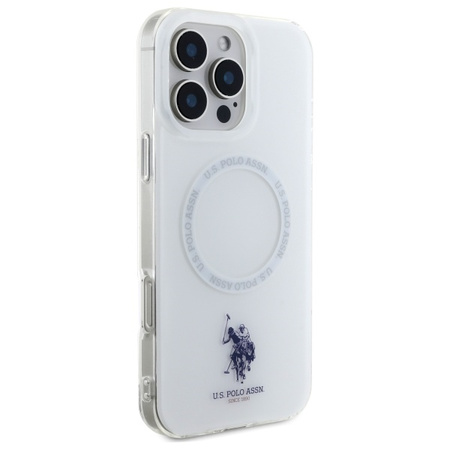 US POLO ASSN ETUI DO IPHONE 16 PRO MAX 6.9 DO MAGSAFE Z RINGIEM BIAŁYM