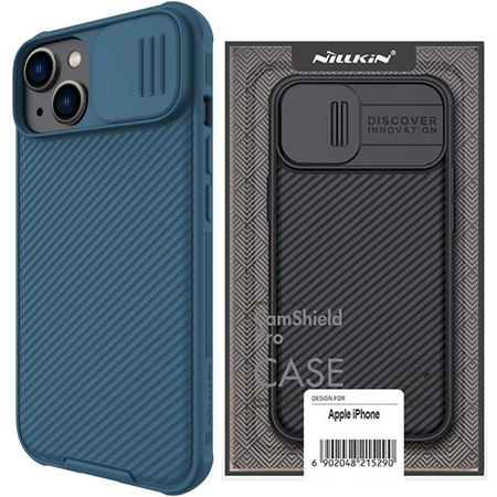 Nillkin CamShield Pro Case etui iPhone 14 Plus pancerny pokrowiec osłona na aparat kamerę niebieski