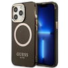 Guess GUHMP13LHTCMK iPhone 13 Pro / 13 6,1" czarny/black hard case Gold Outline Translucent MagSafe