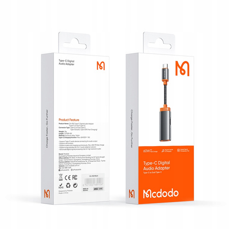 MCDODO ADAPTER 2X USB-C PRZEJŚCIÓWKA KABEL USB TYP C DO SAMSUNG APPLE Z DAC