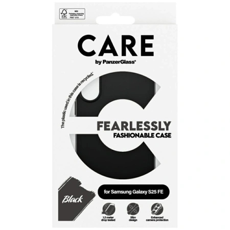 Etui CARE by PanzerGlass Fashion na Samsung Galaxy S25 FE - czarne