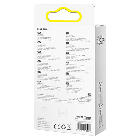 BASEUS KABEL USB-C DO USB 100W DO SZYBKIEGO ŁADOWANIA LAPTOPÓW TELEFONÓW 1M