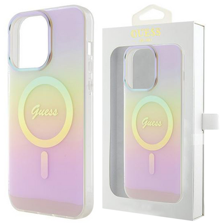 Guess GUHMP15XHITSP iPhone 15 Pro Max 6.7" różowy/pink hardcase IML Iridescent MagSafe