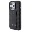 Etui BMW Grip Stand Smooth & Carbon na iPhone 15 Pro - czarne