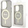 Etui Guess GUHMP14MHCMCGK na iPhone 14 Plus 6.7" - czarne Glitter Gold MagSafe