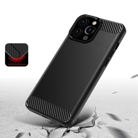 HURTEL POKROWIEC CARBON CASE ELASTYCZNE DO IPHONE 13 PRO MAX WYSOKA OCHRONA