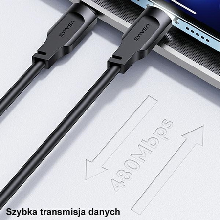 USAMS KABEL USB-C DO LIGHTNING IPHONE 12 13 14 15 20W PD FAST CHARGING 1,2M