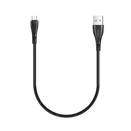 Kabel do telefonu Mcdodo z obsługą Car Play i Android Auto Micro USB 20cm z oplotem czarny