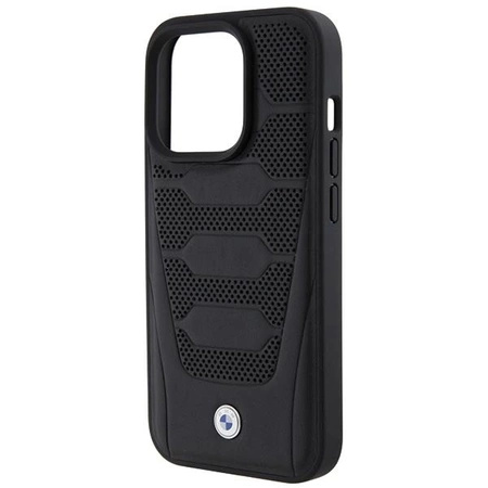 Etui BMW Leather Seats Pattern na iPhone 15 Pro Max - czarne