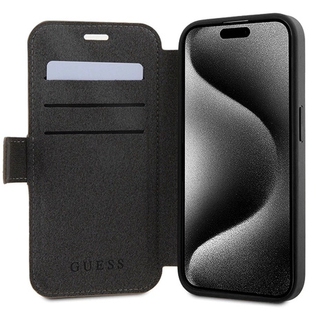 Etui Guess 4G Metal Logo na iPhone 15 Pro Max - brązowe