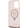 Etui Hello Kitty Ring Stand Glitter Electrop Logo MagSafe na iPhone 15 Pro Max - różowe