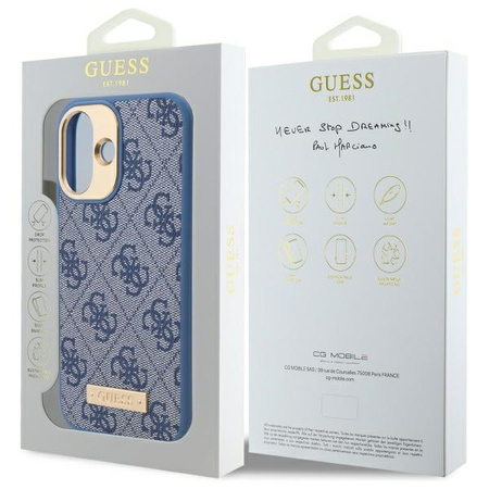 Guess GUHMP16MU4GPRB iPhone 16 Plus6.7 niebieski/blue hardcase 4G Logo Plate MagSafe