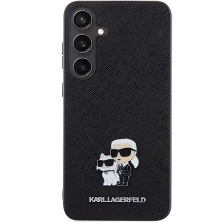 Etui Karl Lagerfeld Saffiano Karl&Choupette Metal Pin na Samsung Galaxy S24+ - czarne