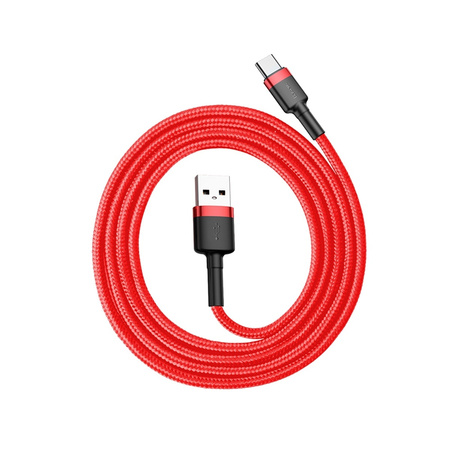 Baseus Cafule Cable wytrzymały nylonowy kabel przewód USB / USB-C QC3.0 3A 1M czerwony (CATKLF-B09)