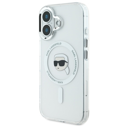 KARL LAGERFELD ETUI MAGNETYCZNE DO IPHONE 16 PLUS HARDCASE METAL KARL HEAD