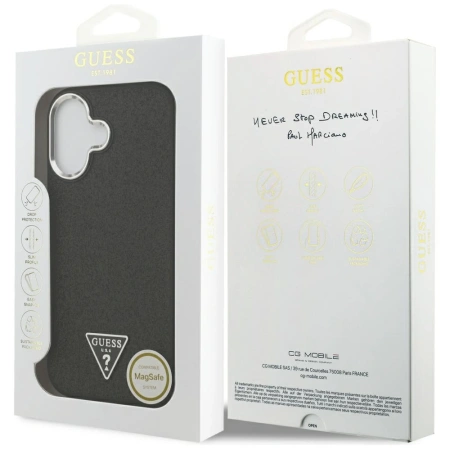 GUESS ETUI GLITTER TRIANGLE LOGO MAGSAFE DO IPHONE 17 OCHRONA Z EFEKTEM