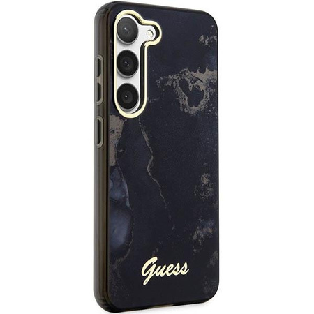 Etui Guess GUHCS23SHTMRSK S23 S911 - czarne Golden Marble Collection