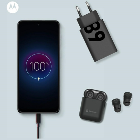 Ładowarka sieciowa Motorola TurboPower   68W USB-C z kablem USB-C do USB-C 1m czarny