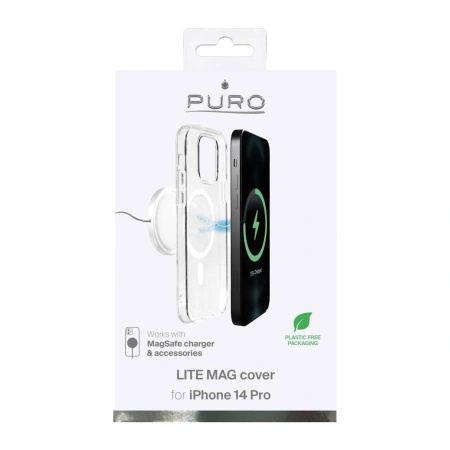 Etui silikonowe Puro Lite Mag MagSafe do iPhone 14 Pro - przezroczyste