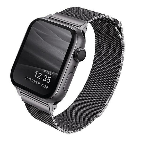 UNIQ pasek Dante Apple Watch Series 4/5/6/7/8/SE/SE2 38/40/41mm Stainless Steel grafitowy/graphite