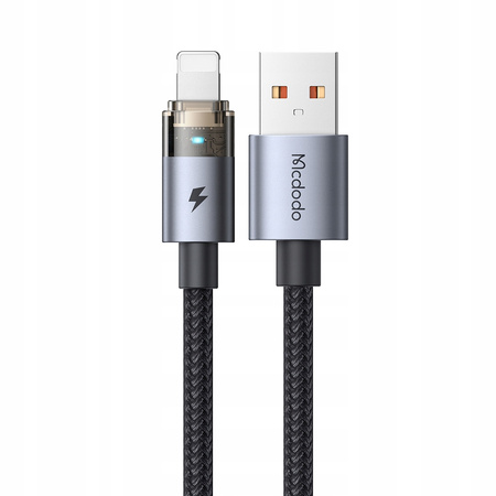 MCDODO KABEL USB SZYBKIE ŁADOWANIE DO IPHONE LIGHTNING PD 36W 1M LED CZARNY