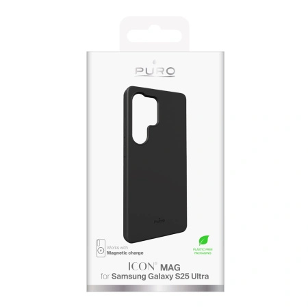Etui silikonowe Puro Icon Mag z MagSafe do Samsung Galaxy S25 Ultra - czarne