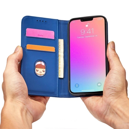 HURTEL MAGNET CARD CASE POKROWIEC Z KLAPKĄ DO IPHONE 14 PORTFEL PODSTAWKA