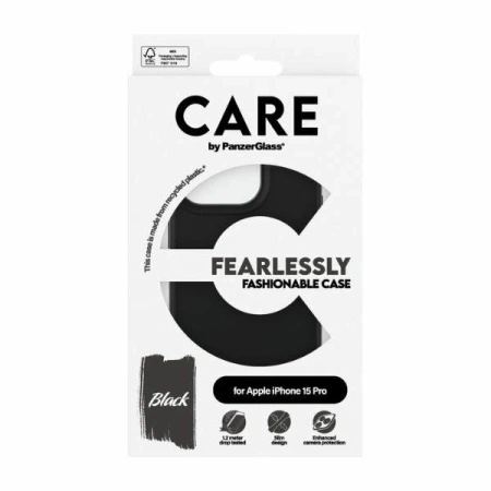 Etui CARE by PanzerGlass Fearlessly Fashionable Case na iPhone 15 Pro - czarne