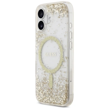 GUESS ETUI RESIN BOTTOM GLITTER MAGSAFE DO IPHONE 17 Z BŁYSZCZĄCĄ POWŁOKĄ