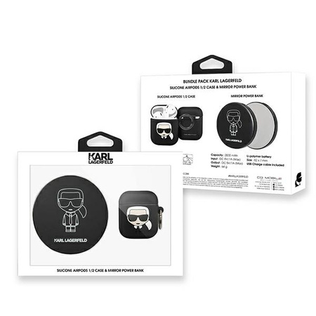 KARL LAGERFELD ETUI CASE AIRPODSCAS DO APPLE AIRPODS Z POWER BANKIEM IKONIK