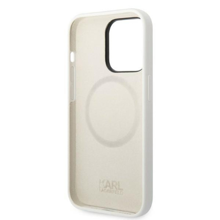Karl Lagerfeld KLHMP14XSNCHBCH iPhone 14 Pro Max 6,7" hardcase biały/white Silicone Choupette MagSafe