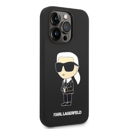 Karl Lagerfeld KLHMP14XSNIKBCK iPhone 14 Pro Max 6,7" hardcase czarny/black Silicone Ikonik Magsafe