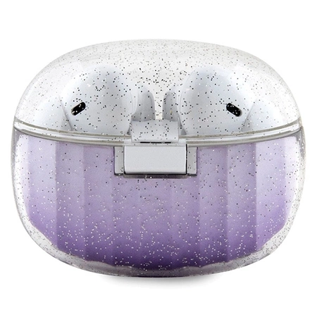 Słuchawki Bluetooth TWS Guess Glitter Gradient ze stacją dokującą - fioletowe