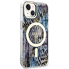 Etui Guess GUHMP14SHLEOPWB na iPhone 14 - niebieskie Leopard MagSafe