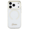 Etui Guess IML Script Metal MagSafe do   iPhone 17 Pro Max przezroczysty