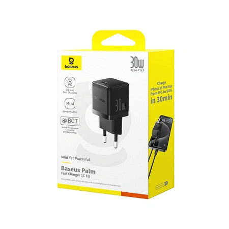 BASEUS ŁADOWARKA SIECIOWA 30W USB-C DO IPHONE 11 12 13 14 SZYBKIE