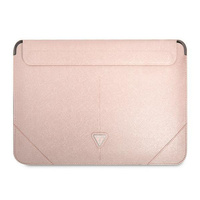 Guess Sleeve GUCS14PSATLP 13/14" różowy /pink Saffiano Triangle Logo