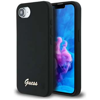 GUESS ETUI POKROWIEC DO IPHONE 16E DO MAGSAFE SILICONE SCRIPT METAL LOGO