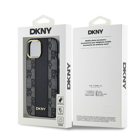 DKNY ETUI HARDCASE DO IPHONE 14 15 13 DO MAGSAFE SKÓRA CHECKERED MONO