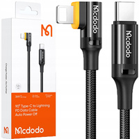MCDODO KABEL KĄTOWY USB-C LIGHTNING SZYBKIE ŁADOWANIE 36W DO IPHONE LED 1M