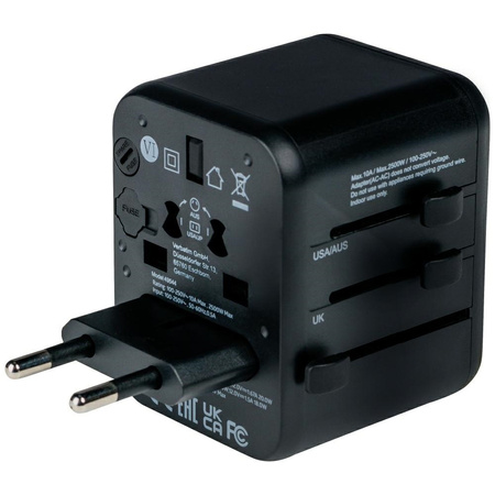 VERBATIM ADAPTER PODRÓŻNY 2xUSB-A USB-C PD 20W DO SPRZĘTU ELEKTRONICZNEGO