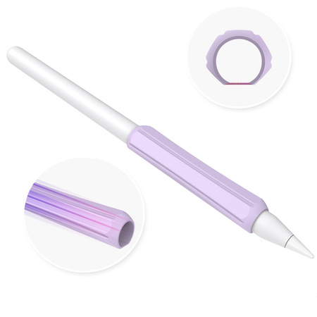 Stoyobe Silicone Holder zestaw uchwytów silikonowych dla Apple Pencil 1 / Apple Pencil 2 / Huawei M-Pencil różowy+fioletowy+biały (3 szt.)