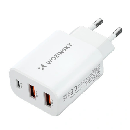 WOZINSKY ŁADOWARKA USB-C 30W 2 X USB-A DO TELEFONÓW I TABLETÓW Z FUNKCJĄ PD