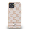 DKNY ETUI HARDCASE DO IPHONE 14 15 13 6,1 LEATHER CHECKERED MONO STRIPES