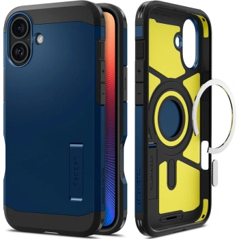 SPIGEN TOUGH ARMOR DO IPHONE 16 ETUI Z WZMOCNIONĄ OCHRONĄ I FUNKCJĄ