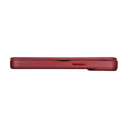 iCarer CE Premium Leather Folio Case skórzane etui iPhone 14 z klapką magnetyczne MagSafe czerwony (WMI14220713-RD)