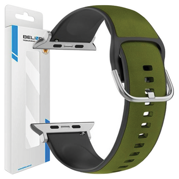 Beline pasek Apple Watch Silico Leather42/44/45/49mm zielono-czarny /green-black box