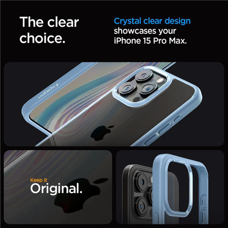 Spigen Crystal Hybrid, sierra blue - iPhone 15 Pro Max
