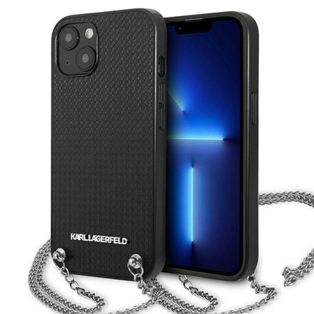 Karl Lagerfeld KLHCP13SPMK iPhone 13 mini 5,4" hardcase czarny/black Leather Textured and Chain