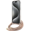 Etui Guess Crossbody Cord 4G Print na iPhone 15 Pro - różowe